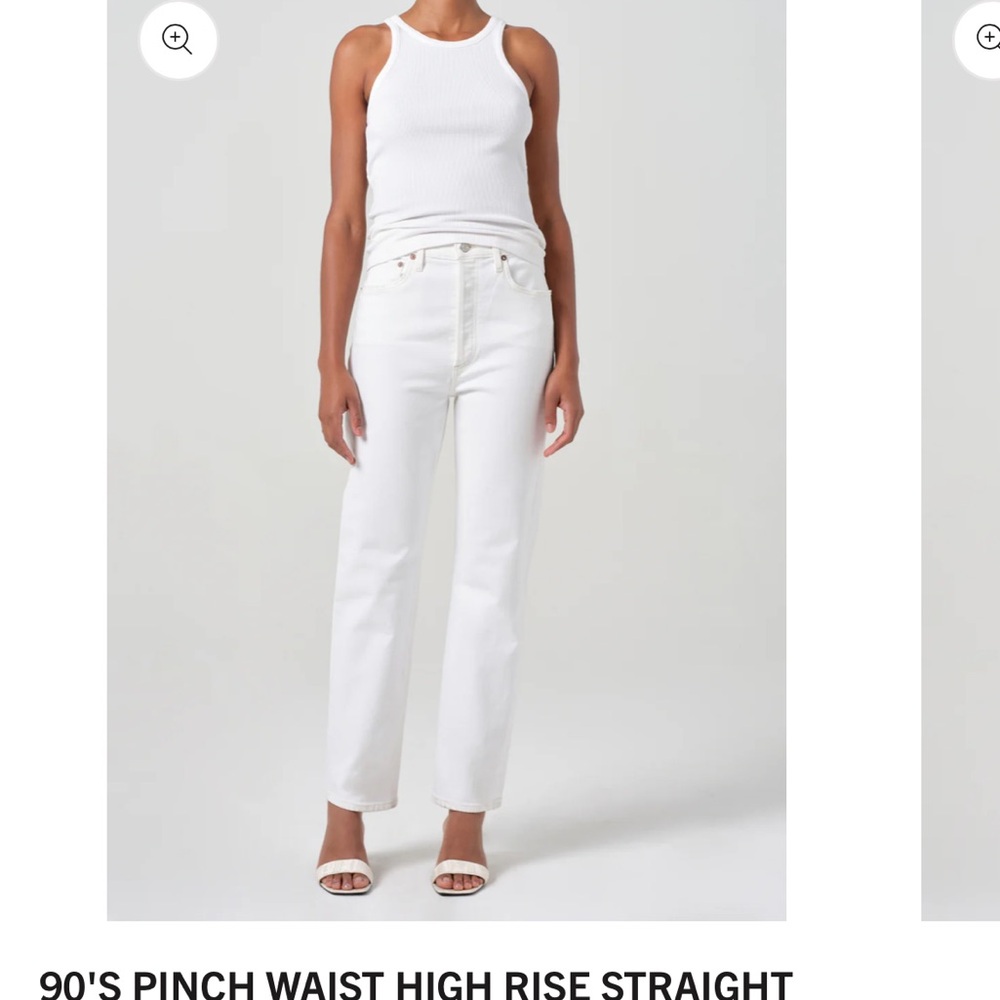 Agolde White High Rise Straight Jeans